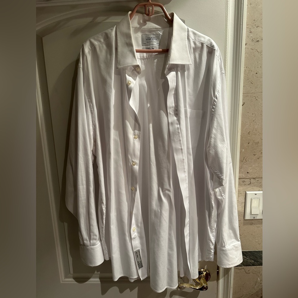 Charles Tyrwitt Shirt, White Size 19 Neck, 37 Sleeve. 100% Cotton. Only Tried On